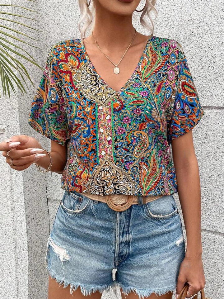 MARA - LOSE BLUSE MIT V-AUSCCHNITT