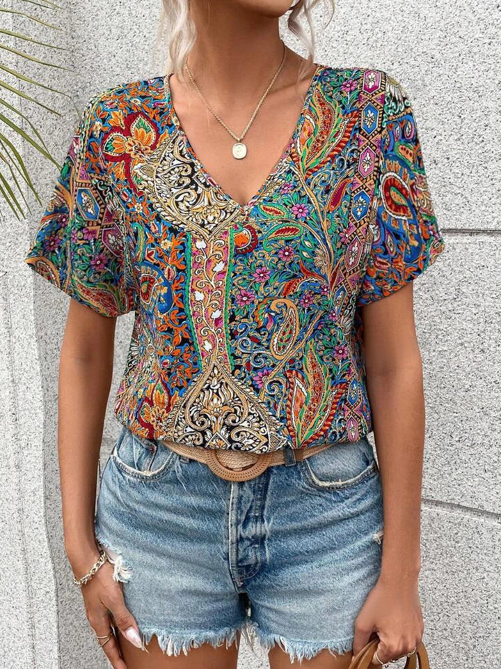 MARA - LOSE BLUSE MIT V-AUSCCHNITT