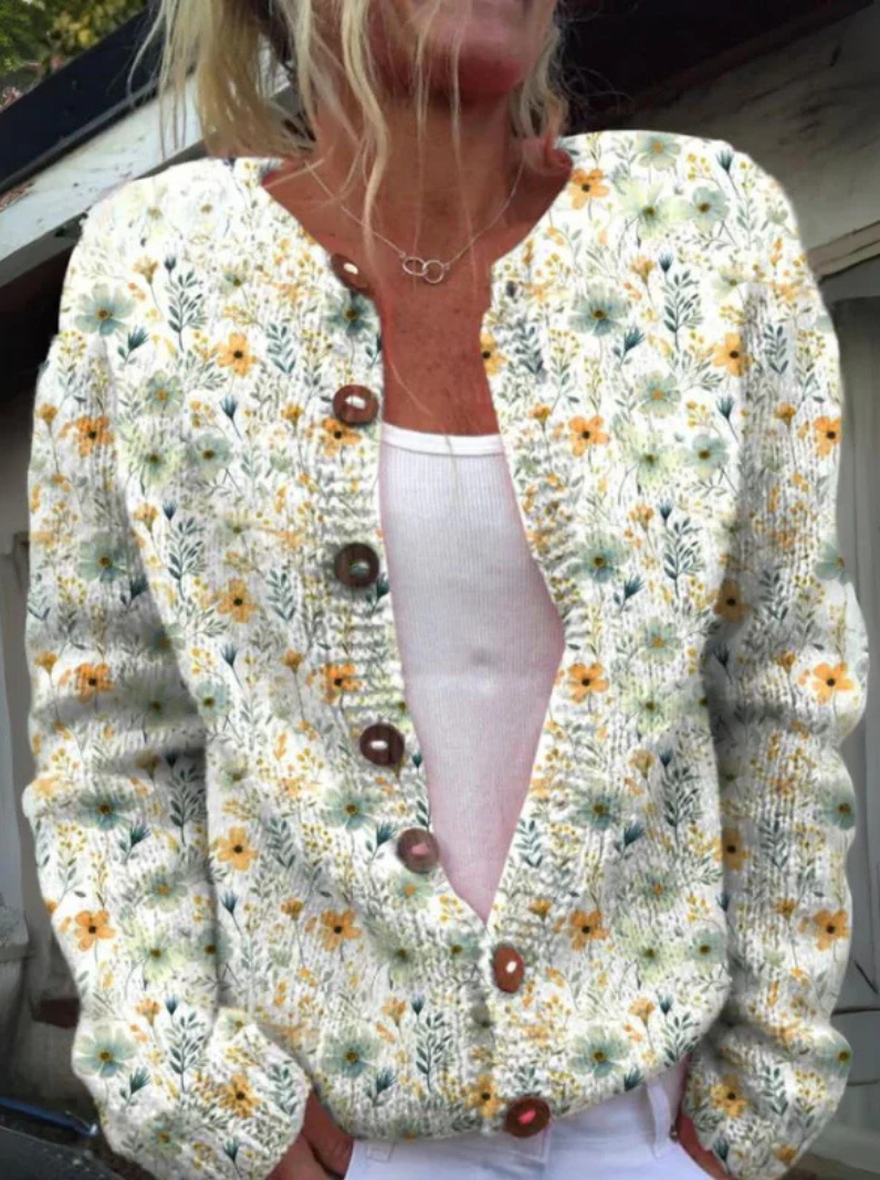 ELISABETH - STYLISCHE CARDIGAN MIT BLUMENMUSTER