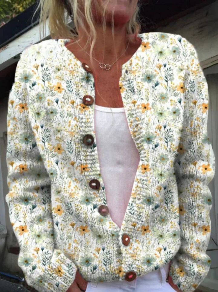 ELISABETH - STYLISCHE CARDIGAN MIT BLUMENMUSTER