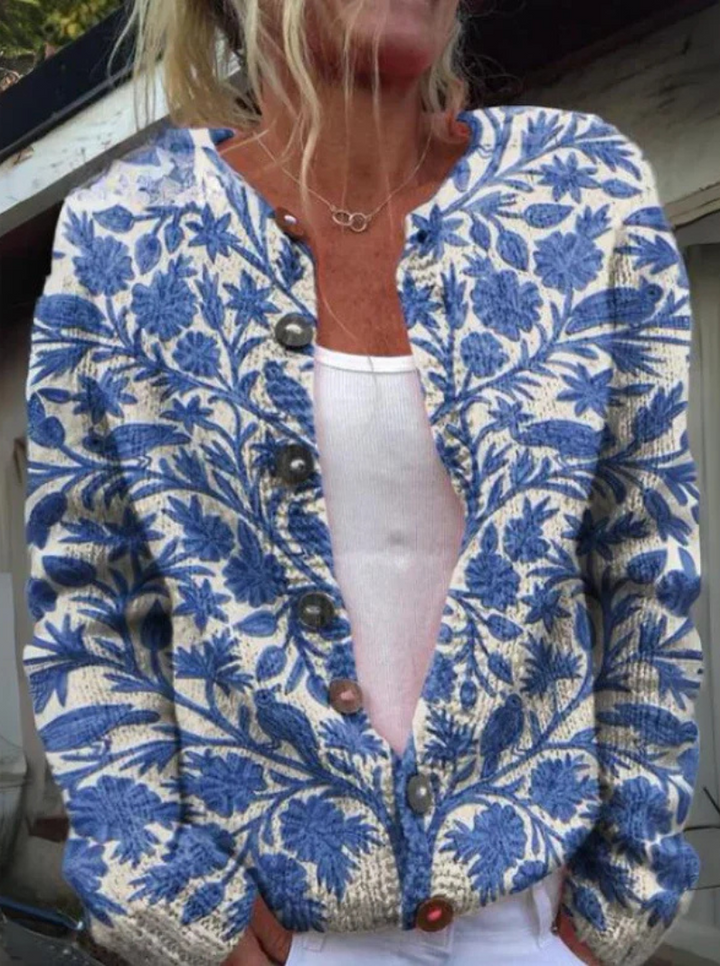 ELISABETH - STYLISCHE CARDIGAN MIT BLUMENMUSTER