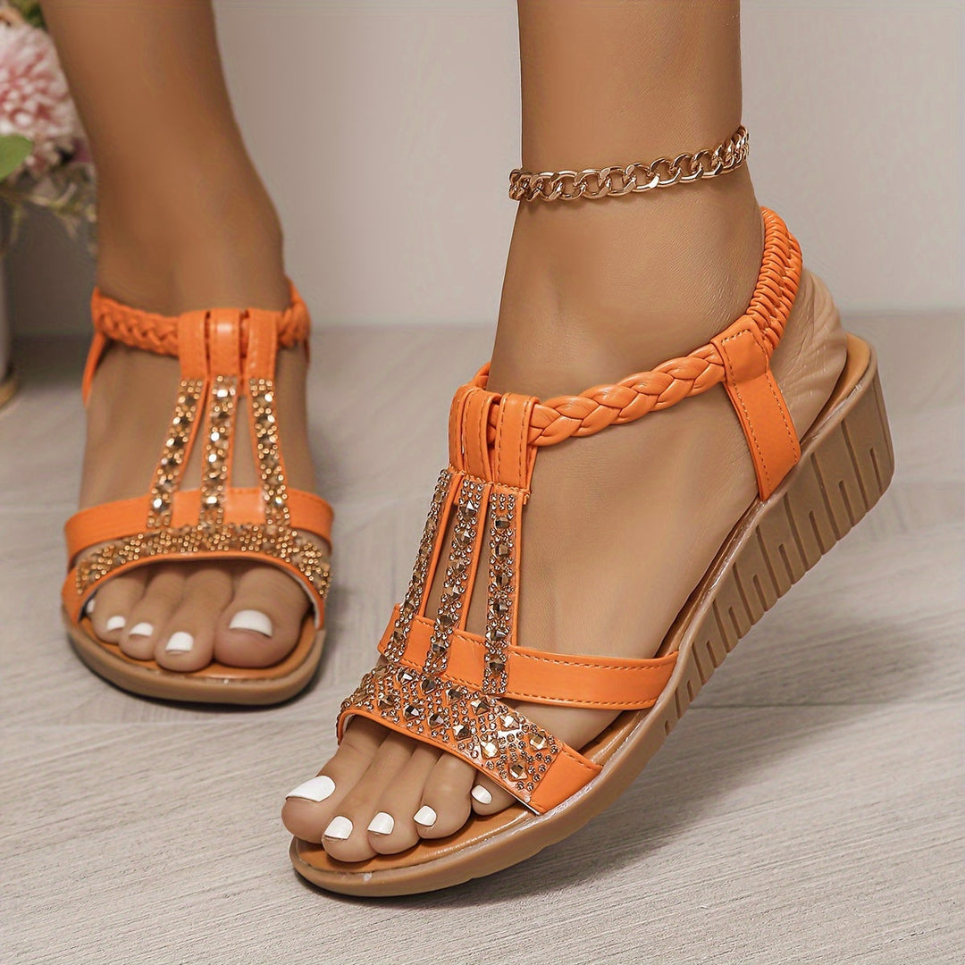 TRUDY – ORTHOPÄDISCHE SANDALEN IM IBIZA-STIL MIT KEILABSATZ