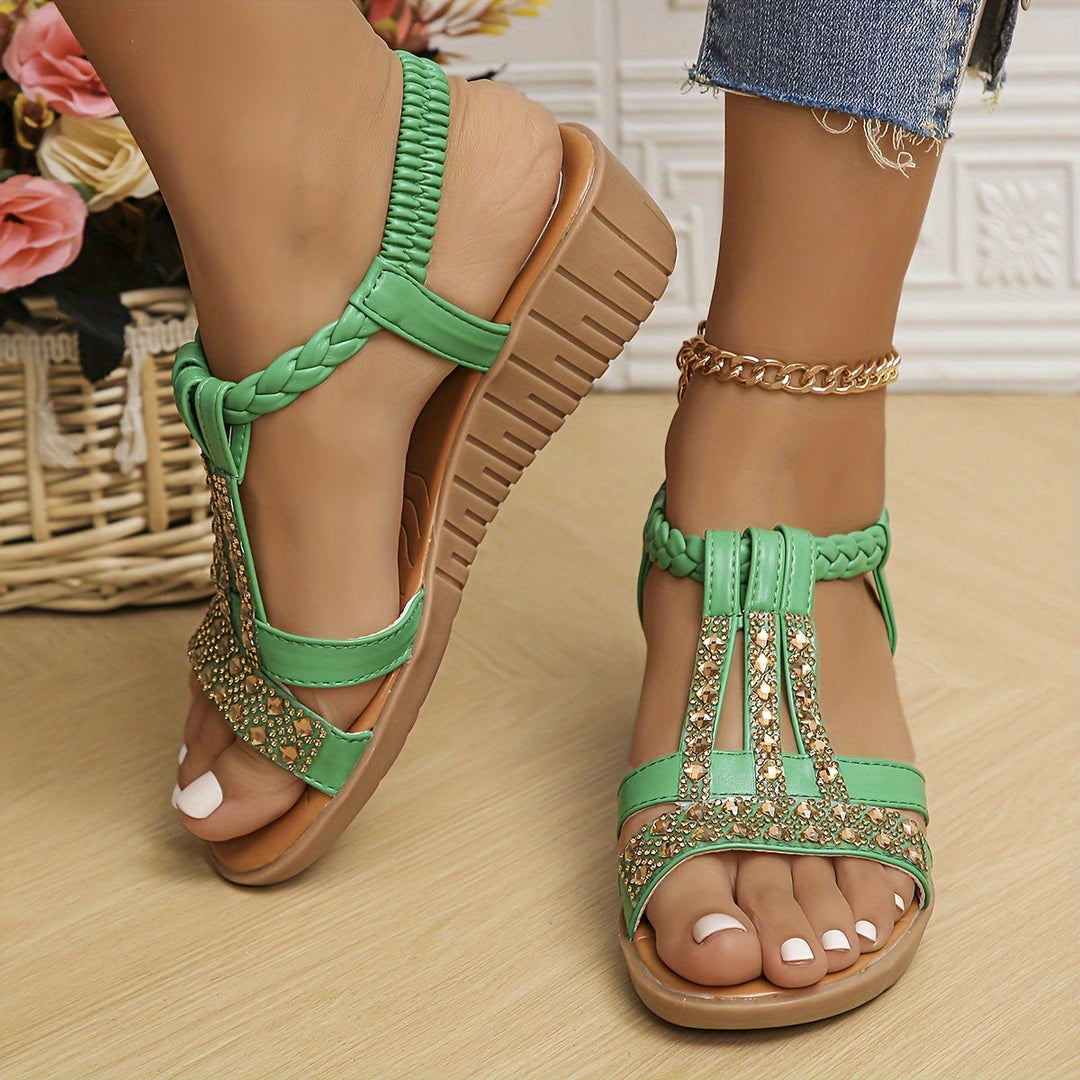 TRUDY – ORTHOPÄDISCHE SANDALEN IM IBIZA-STIL MIT KEILABSATZ