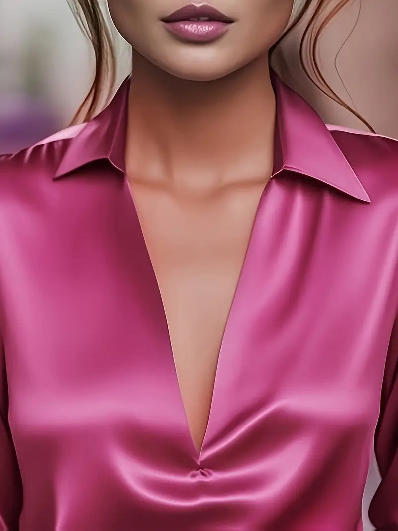 NADINE – PRÄMIE BLUSE MIT V-AUSSCHNITT