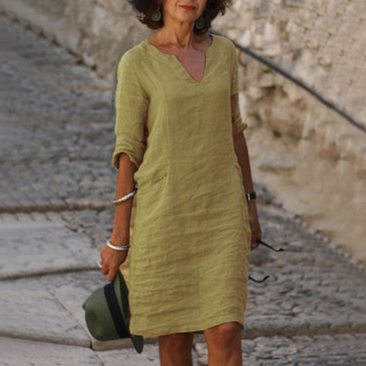 JOSE - KLEID MIT V-AUSCHNITT