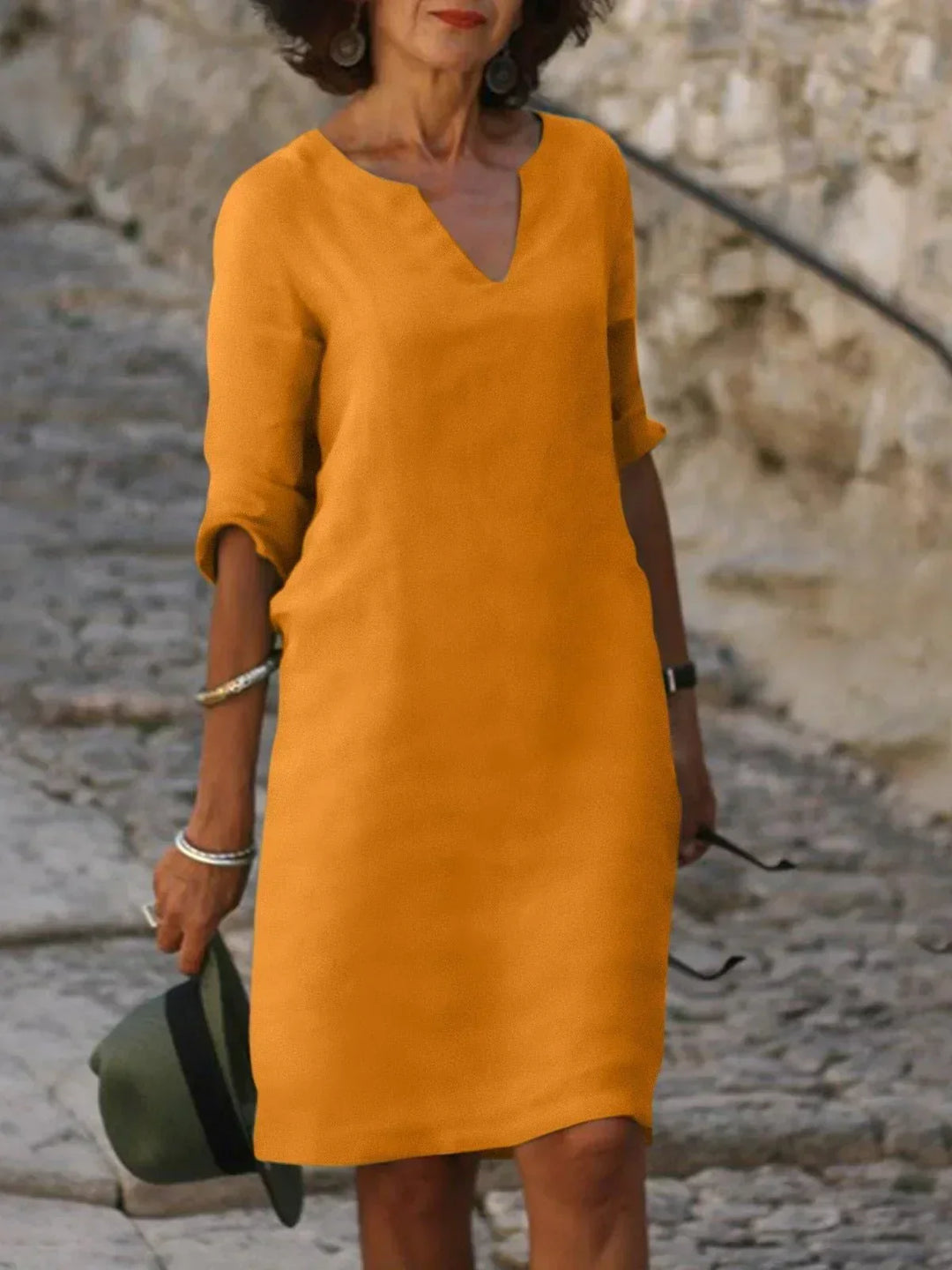 JOSE - KLEID MIT V-AUSCHNITT