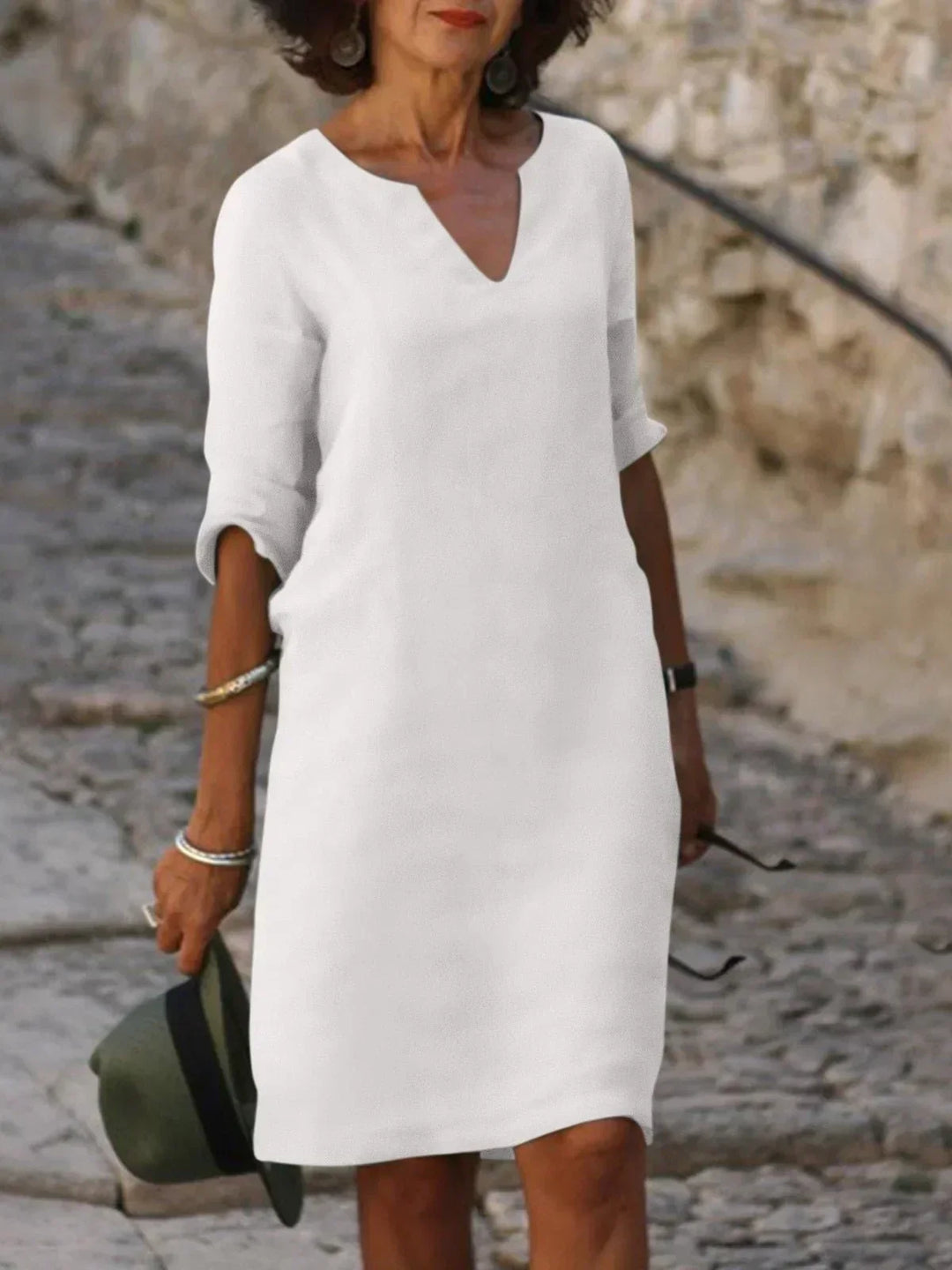 JOSE - KLEID MIT V-AUSCHNITT