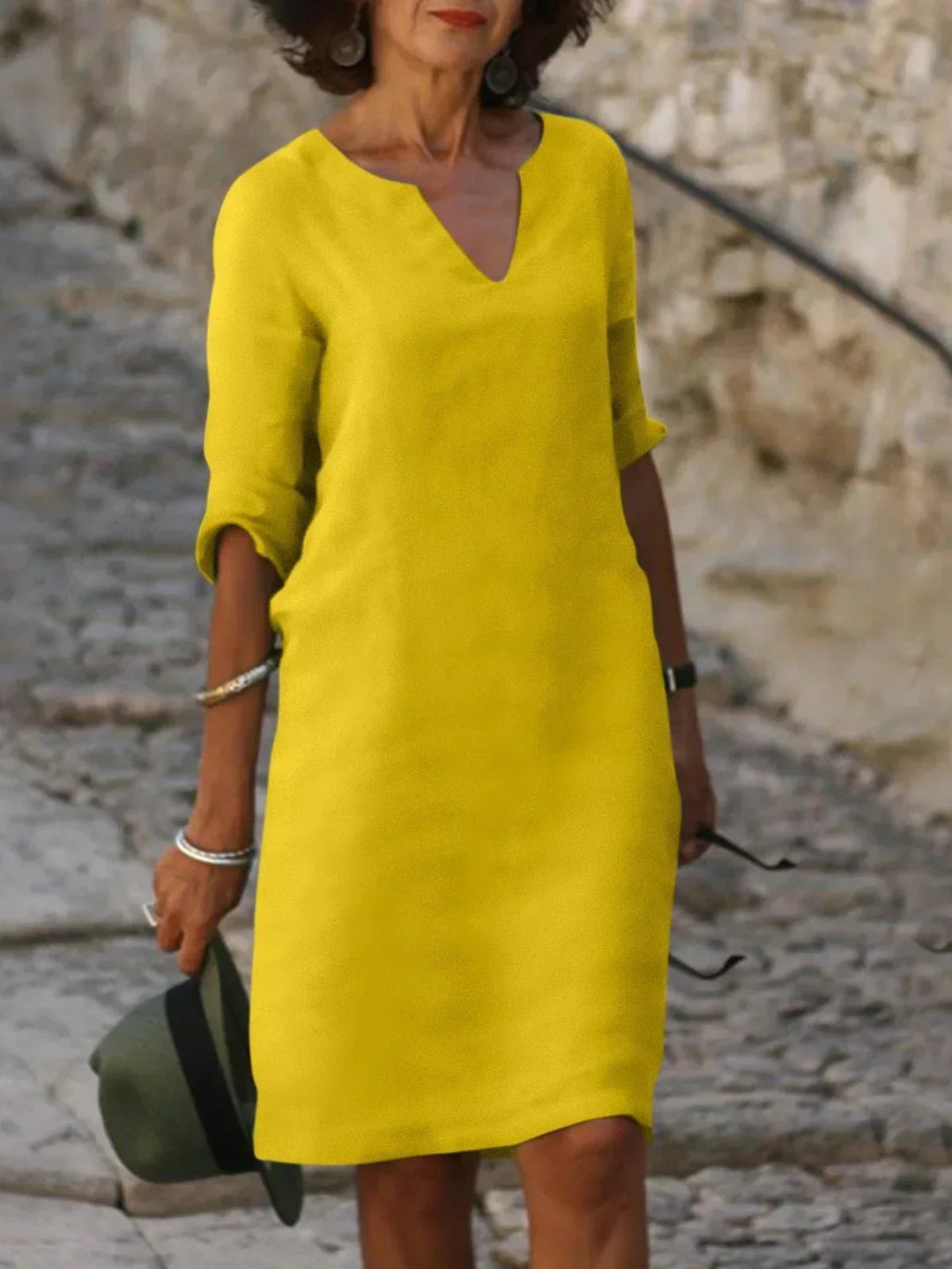 JOSE - KLEID MIT V-AUSCHNITT
