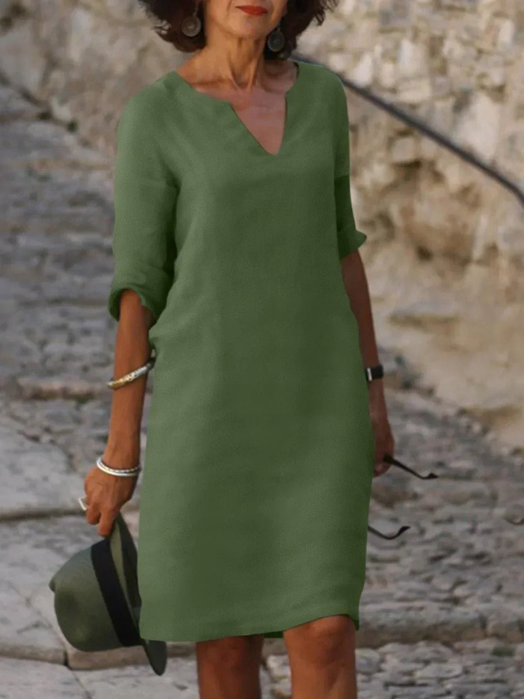 JOSE - KLEID MIT V-AUSCHNITT
