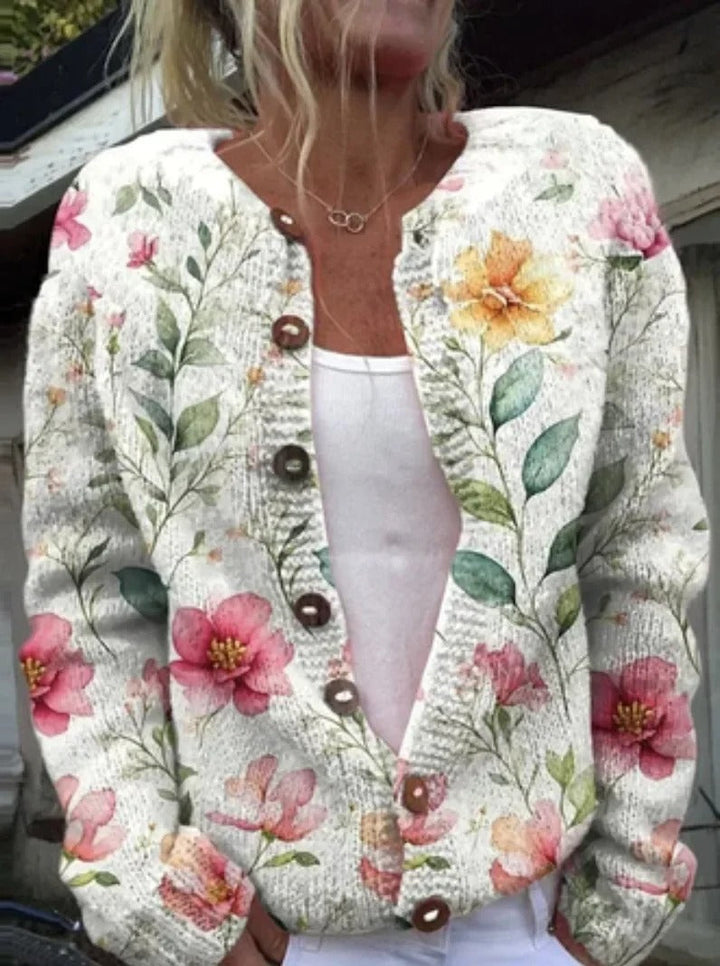 ELISABETH - STYLISCHE CARDIGAN MIT BLUMENMUSTER
