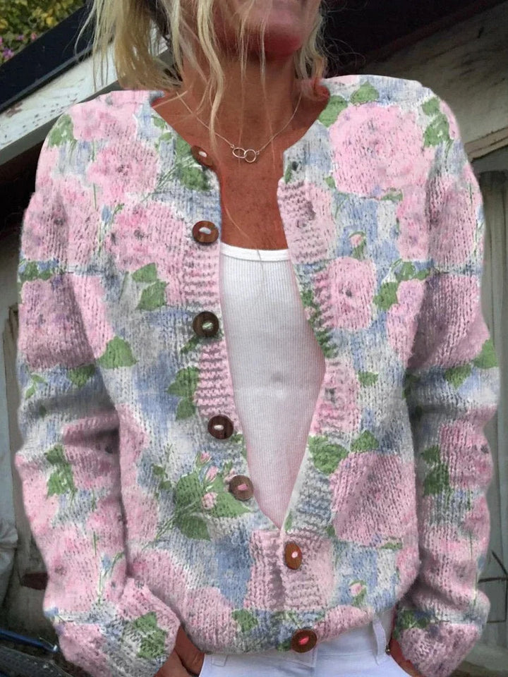 ELISABETH - STYLISCHE CARDIGAN MIT BLUMENMUSTER